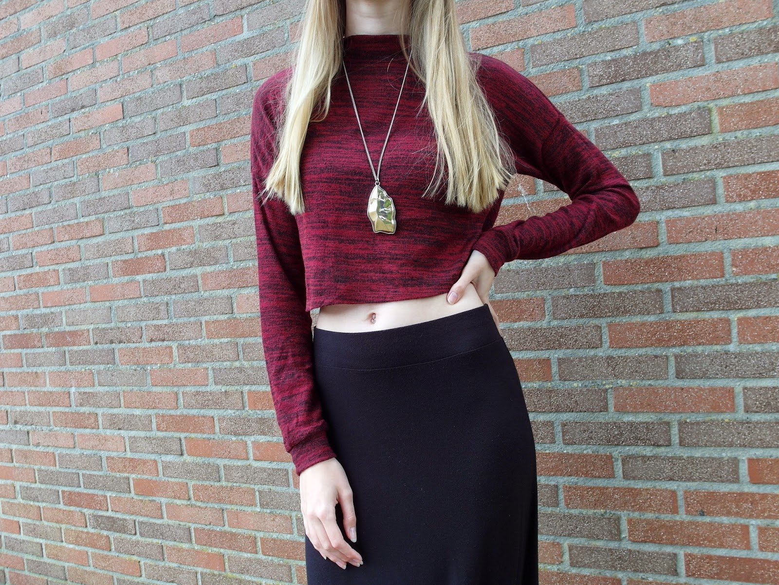 Lange rok met split maxi rok tot de grond outfit inspiratie