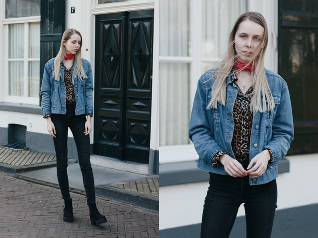 Outfit | Vintage denim and leopard