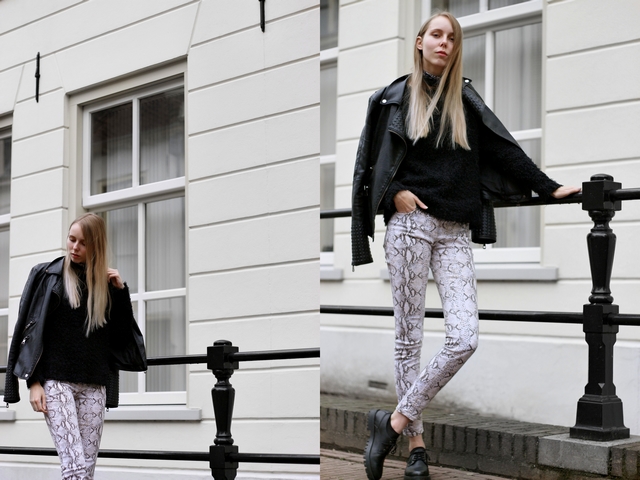 Make people stare H&M slangen print broek snake herfst outfit bullboxer veterschoenen