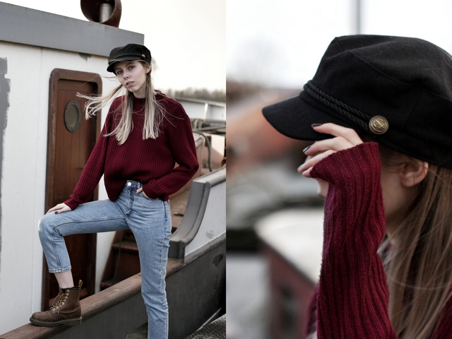 Make people stare visserspet My Jewelley sailor cap bakerboy herfst blogger outfit