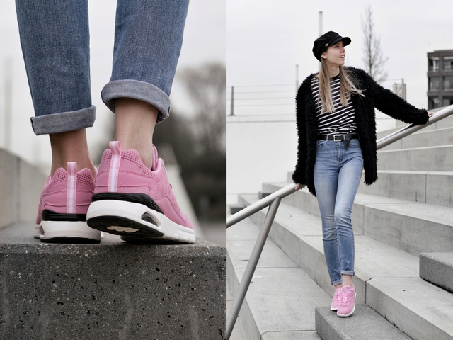 Make people stare British Knights Born Free roze sneakers blogger outfit sailor cap 