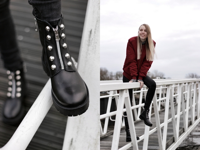 Outfit | Studded biker boots