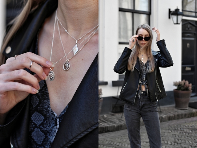 Outfit | Biker jacket & silver jewelry