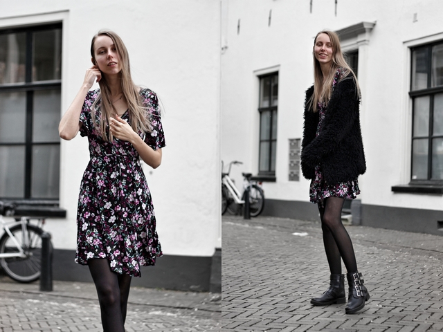 Outfit met bloemen jurkje van My Jewellery en Bullboxer biker boots mode blogger lente zomer inspiratie