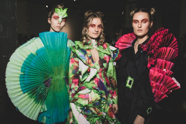 Backstage foto Chavez van den Born - AMFI Assemblage Collections show Iris Klaver 