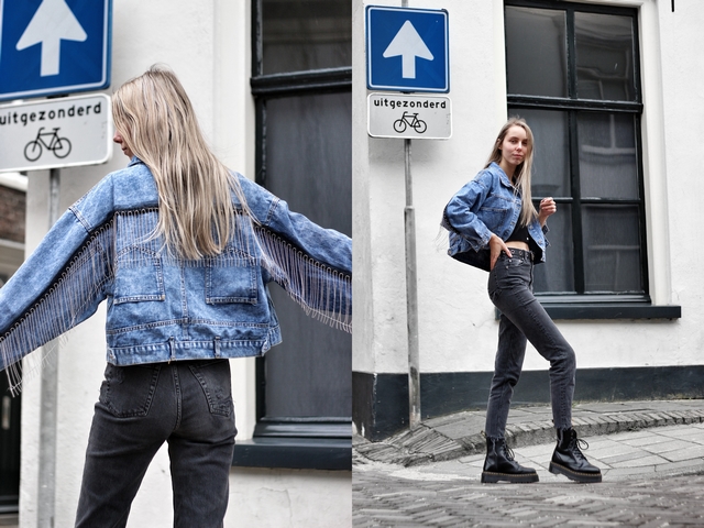 Outfit | Fringe denim jacket