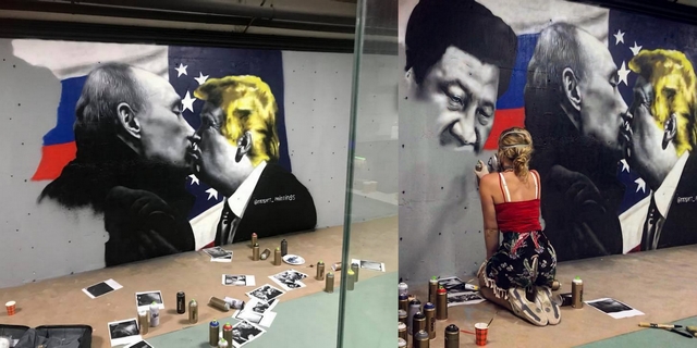 Girlboss interview met kunstenares street artist Rosalie de Graaf van RoosArt graffiti jonge ondernemer realistische schilderingen politiek trump world leaders kiss