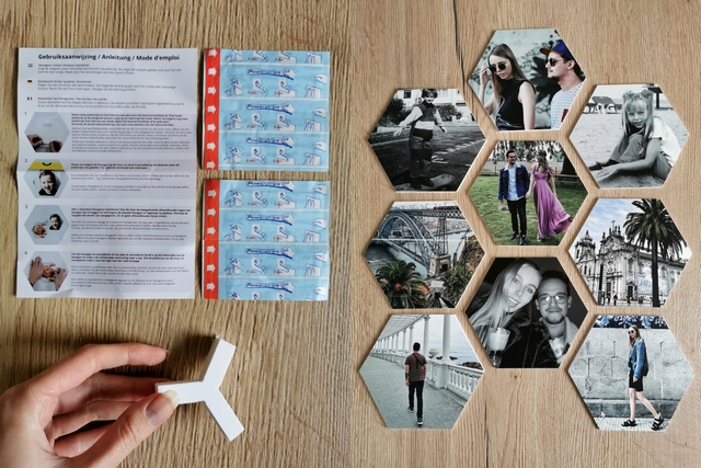 persoonlijke wanddecoratie met hexagon fotocollage van fotocadeau canvascompany review interieur blog wonen fotowand inspiratie