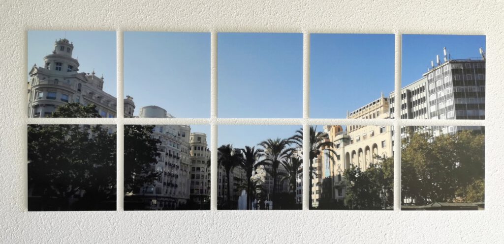 FotoCadeau review squares fotocollage van vierkantjes grote foto op vierkant afdrukken persoonlijke wanddecoratie ophangen zonder boren plakstrips powerstrips