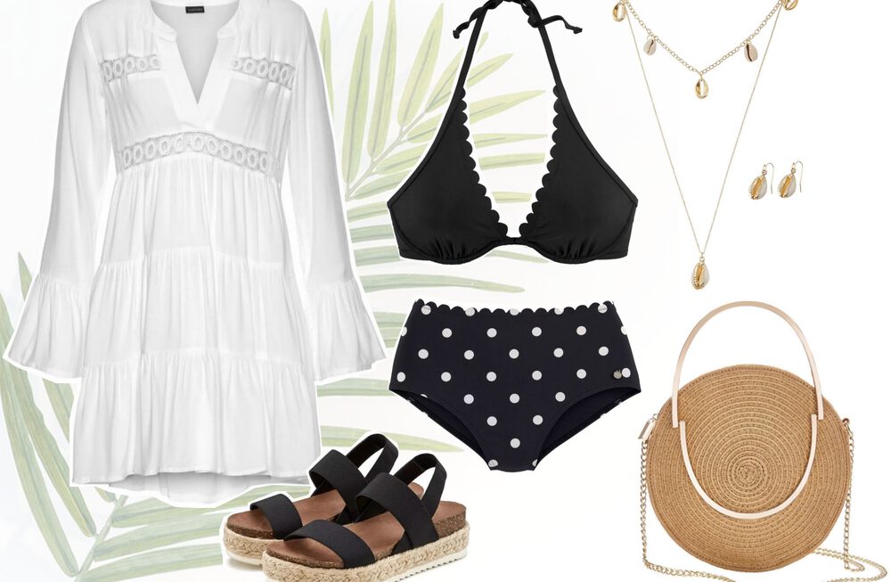 Want to wear | Strandoutfit met polkadot bikini