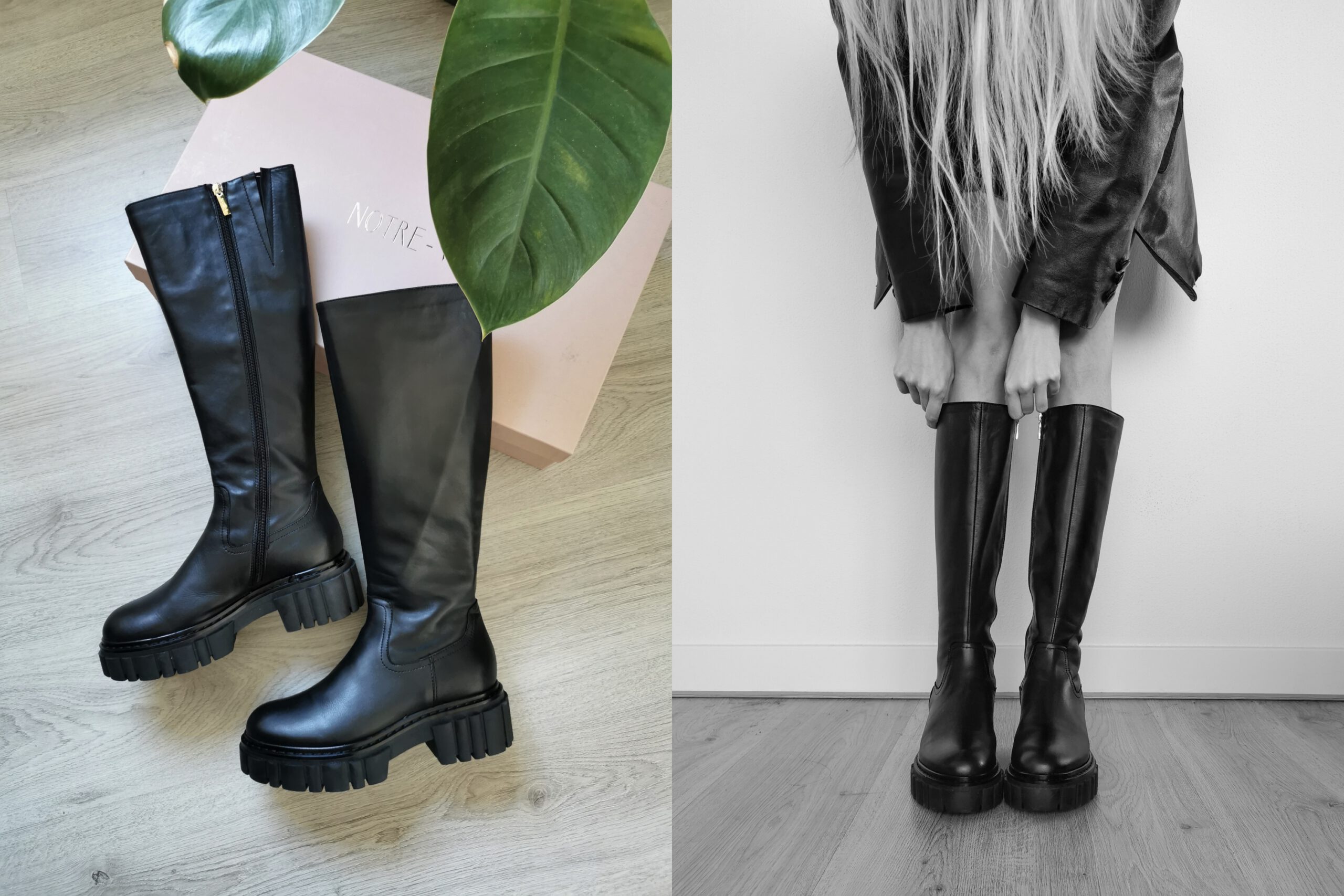 Make people stare mode blog hoge laarzen Omoda Notre-V lange laarzen knee high boots schoenentrends 2021 laarzentrend herfstlaarzen winterlaarzen kort geruit rokje herfstoutfit inspiratie nederlands mode blog druten