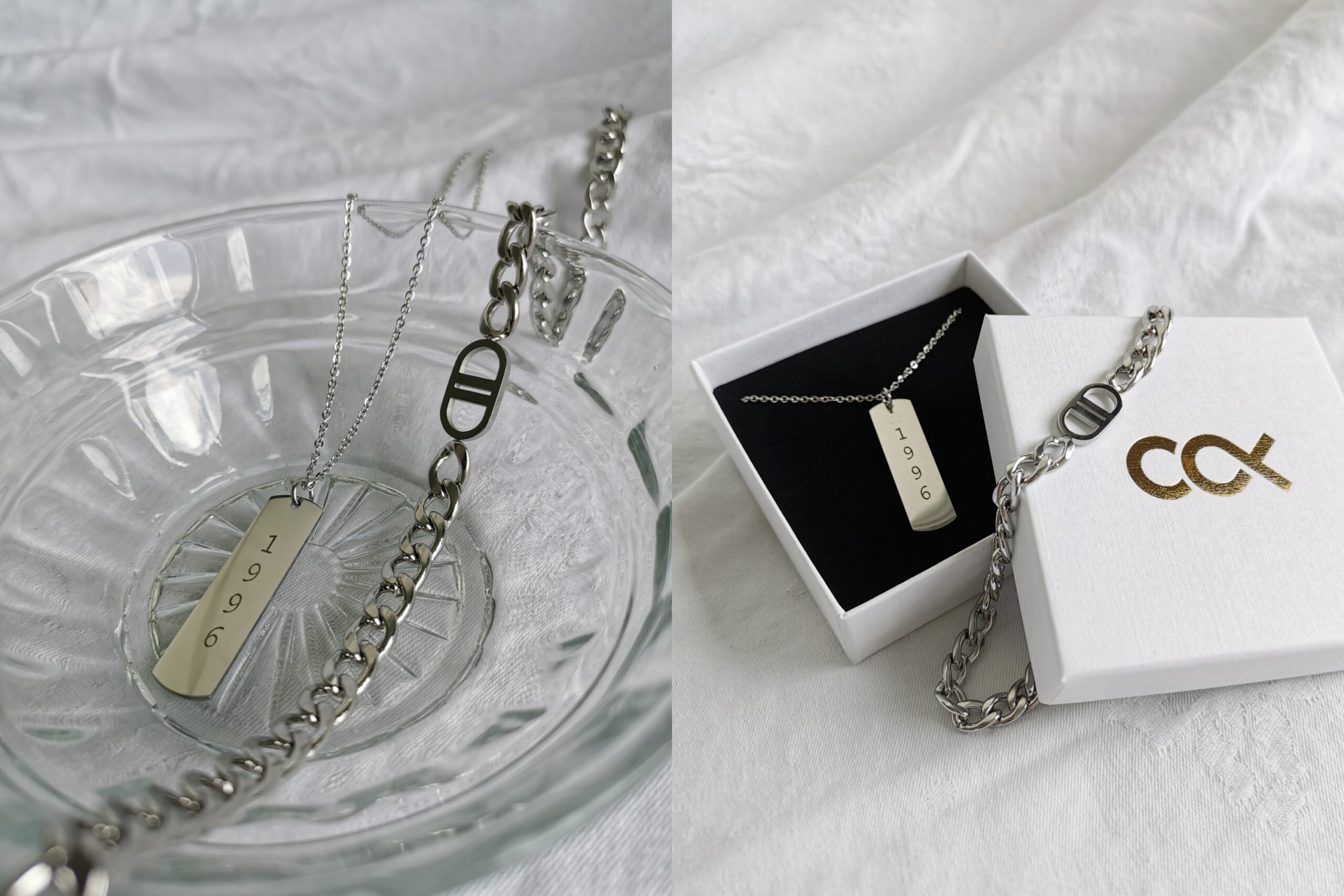 Make people stare blog over sieraden webshop XOO zilveren rvs ketting met tag graveren jaartal schakelketting