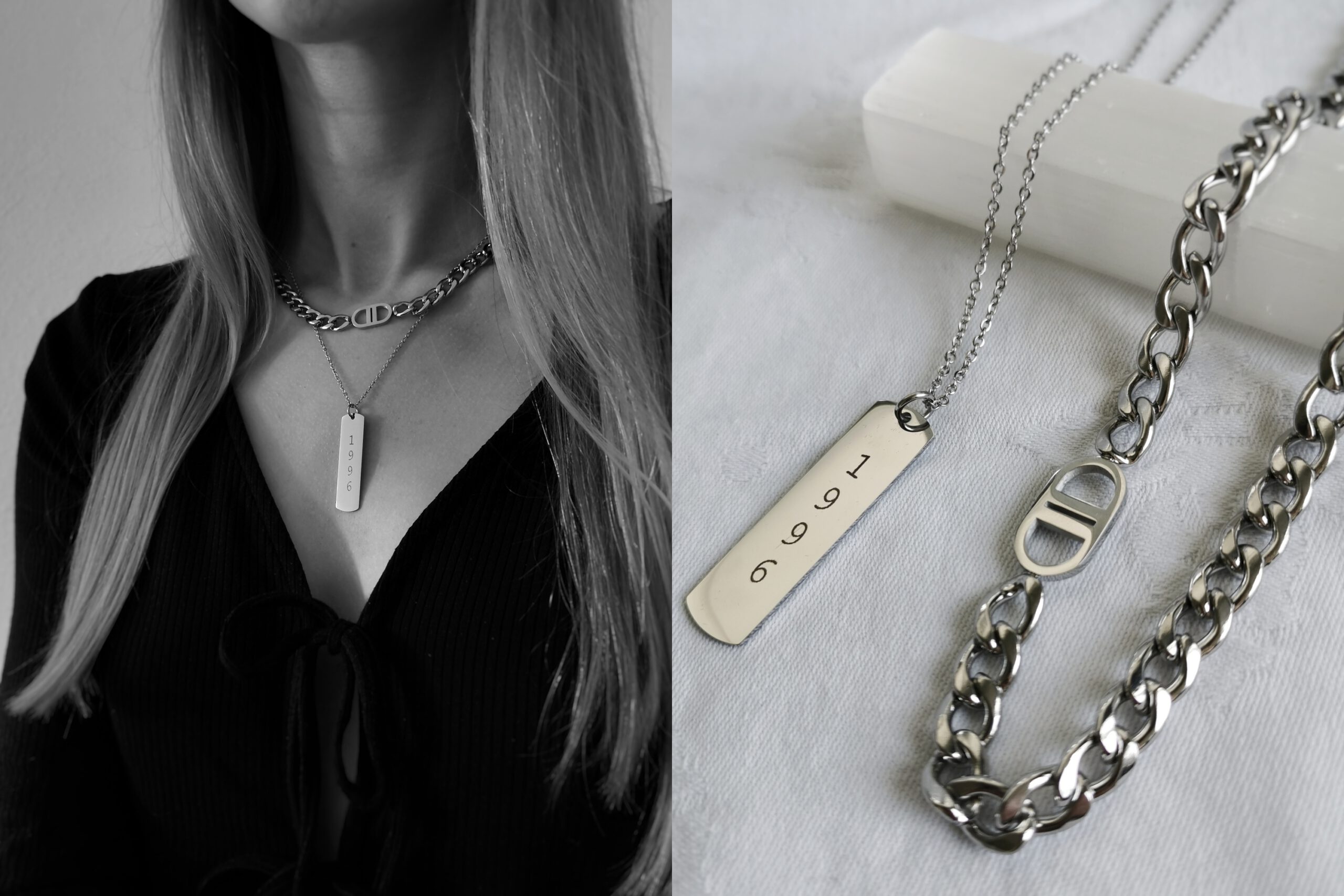 Make people stare blog over sieraden webshop XOO zilveren rvs ketting met tag graveren jaartal schakelketting